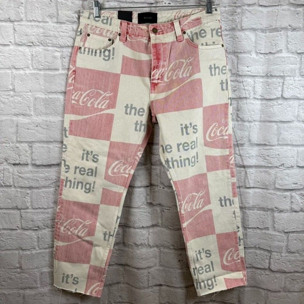 Rollas X Coca-Cola Relaxed Fit Straight Jeans Women's Size 32 Raw Hem NWT